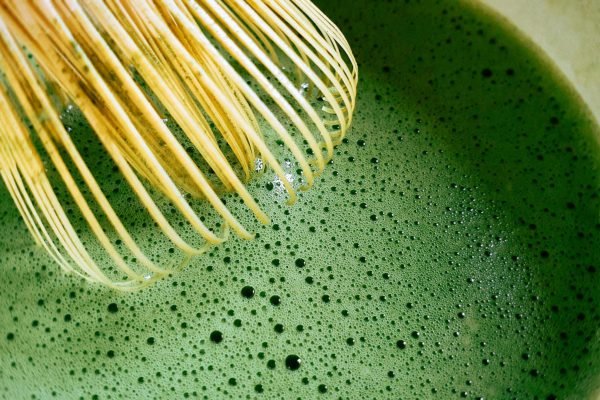 matcha whisk in use