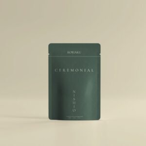 nishio-mockup Kohaku Ceremonial Matcha — Nishio single-origin packaging